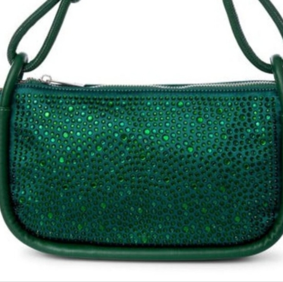 NWT JULES KAE BECCA CRYSTAL SHOULDER BAG, EMERALD - Picture 4 of 10